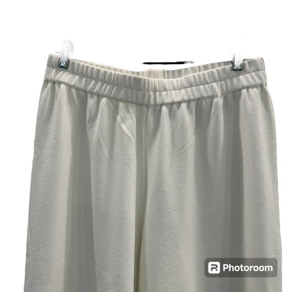 Joan Rivers Wide Leg Trousers Beige Palazzo Pant Crepe Casual Office School Wear - Picture 2 of 4